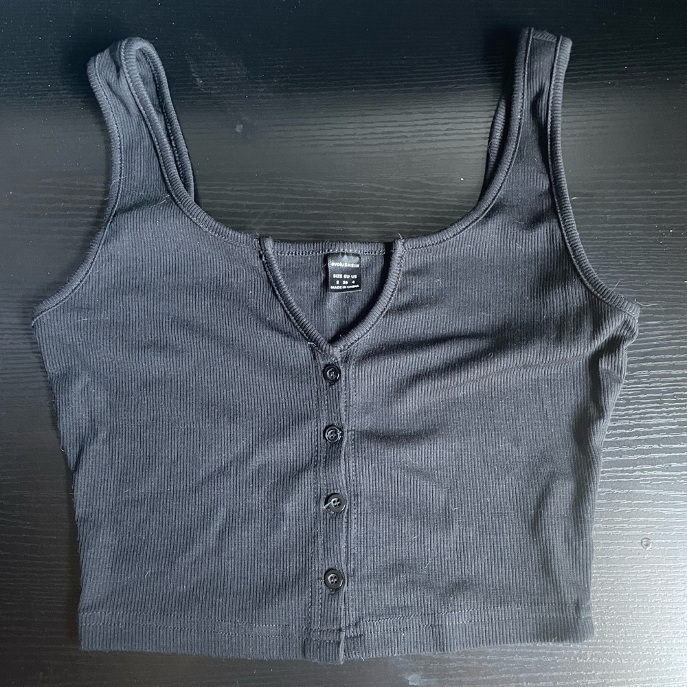 Shein button up tank top